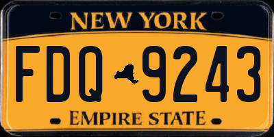 NY license plate FDQ9243