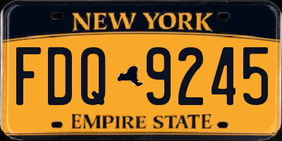 NY license plate FDQ9245