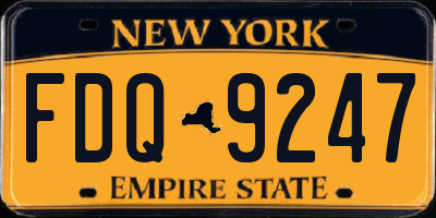 NY license plate FDQ9247