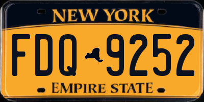 NY license plate FDQ9252