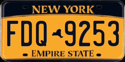 NY license plate FDQ9253