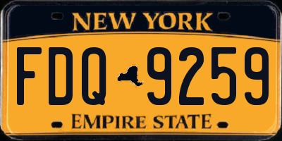 NY license plate FDQ9259