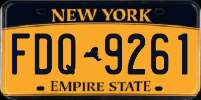NY license plate FDQ9261