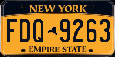 NY license plate FDQ9263