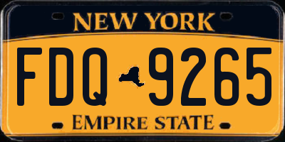 NY license plate FDQ9265