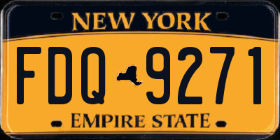 NY license plate FDQ9271