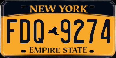 NY license plate FDQ9274