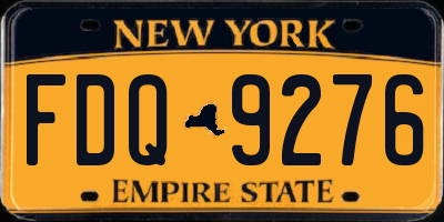 NY license plate FDQ9276