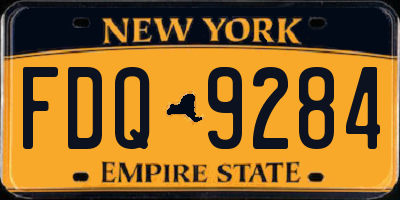 NY license plate FDQ9284