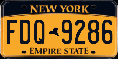 NY license plate FDQ9286