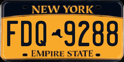 NY license plate FDQ9288