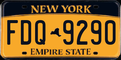 NY license plate FDQ9290