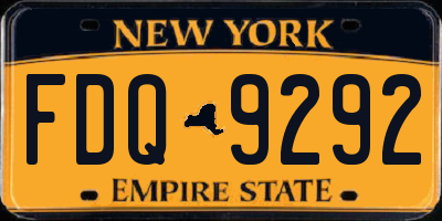 NY license plate FDQ9292