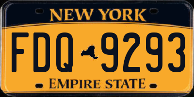 NY license plate FDQ9293