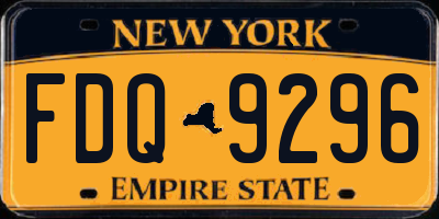 NY license plate FDQ9296