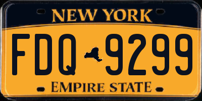 NY license plate FDQ9299