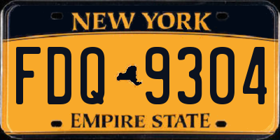 NY license plate FDQ9304