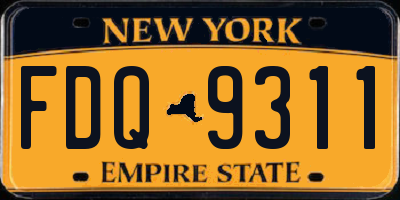 NY license plate FDQ9311