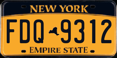 NY license plate FDQ9312