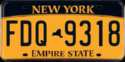 NY license plate FDQ9318