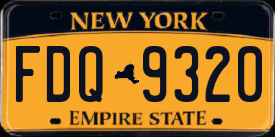 NY license plate FDQ9320