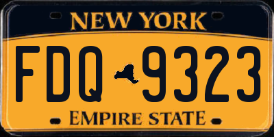NY license plate FDQ9323