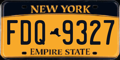 NY license plate FDQ9327