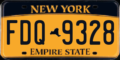 NY license plate FDQ9328