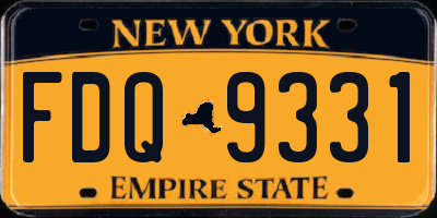 NY license plate FDQ9331