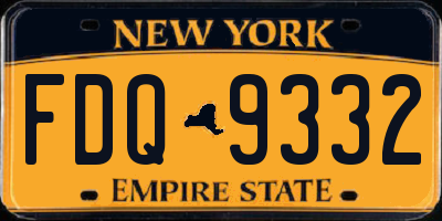 NY license plate FDQ9332