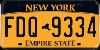 NY license plate FDQ9334