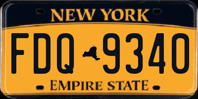NY license plate FDQ9340