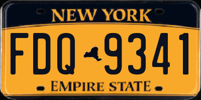 NY license plate FDQ9341