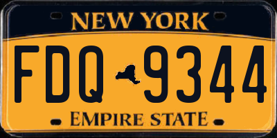 NY license plate FDQ9344
