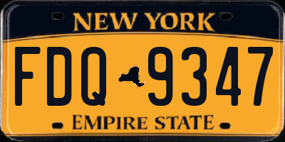 NY license plate FDQ9347