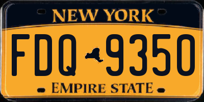 NY license plate FDQ9350