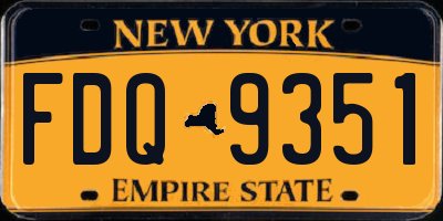 NY license plate FDQ9351
