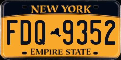 NY license plate FDQ9352