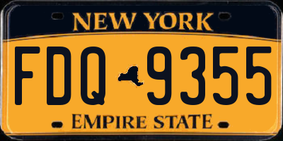 NY license plate FDQ9355