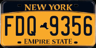NY license plate FDQ9356