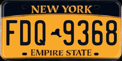 NY license plate FDQ9368