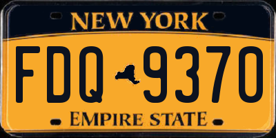 NY license plate FDQ9370