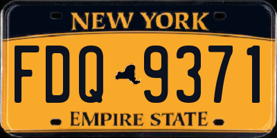 NY license plate FDQ9371