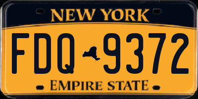 NY license plate FDQ9372