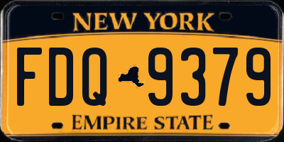 NY license plate FDQ9379