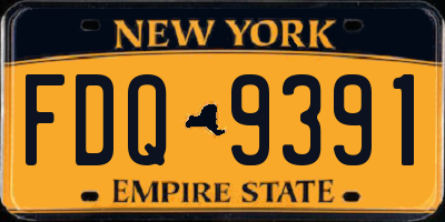 NY license plate FDQ9391