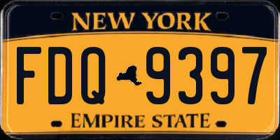 NY license plate FDQ9397