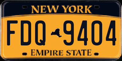 NY license plate FDQ9404