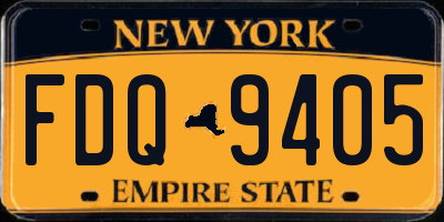 NY license plate FDQ9405