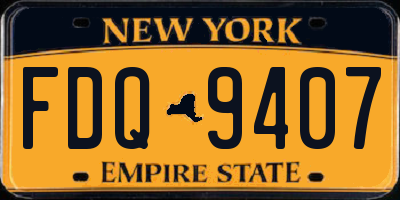 NY license plate FDQ9407